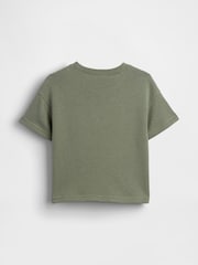 Zielony - Bluza Gap z tkaniny frotte z krótkim rękawem (6 mies. – 5 lat) - Obraz 2 z 3