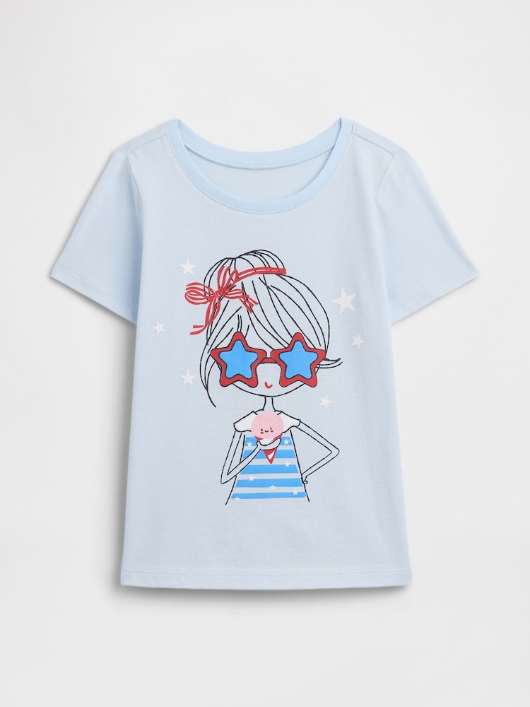 Gap Blue Graphic Short Sleeve T-Shirt (6mths-5yrs) - Image 1 of 3 Gap Blue Graphic Short Sleeve T-Shirt (6mths-5yrs) - Image 1 of 3