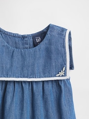 Gap Medium Wash Denim Sailor Bubble One-Piece (0-24mths) - Image 3 of 3