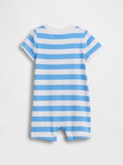 Gap Blue Stripe Logo Shorts One-Piece (0-24mths) - Image 2 of 3