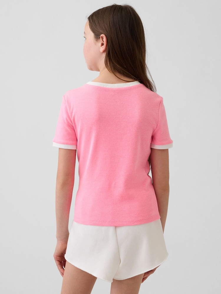 Gap Pink Ringer Graphic Short Sleeve T-Shirt (4-13yrs) - Image 2 of 4