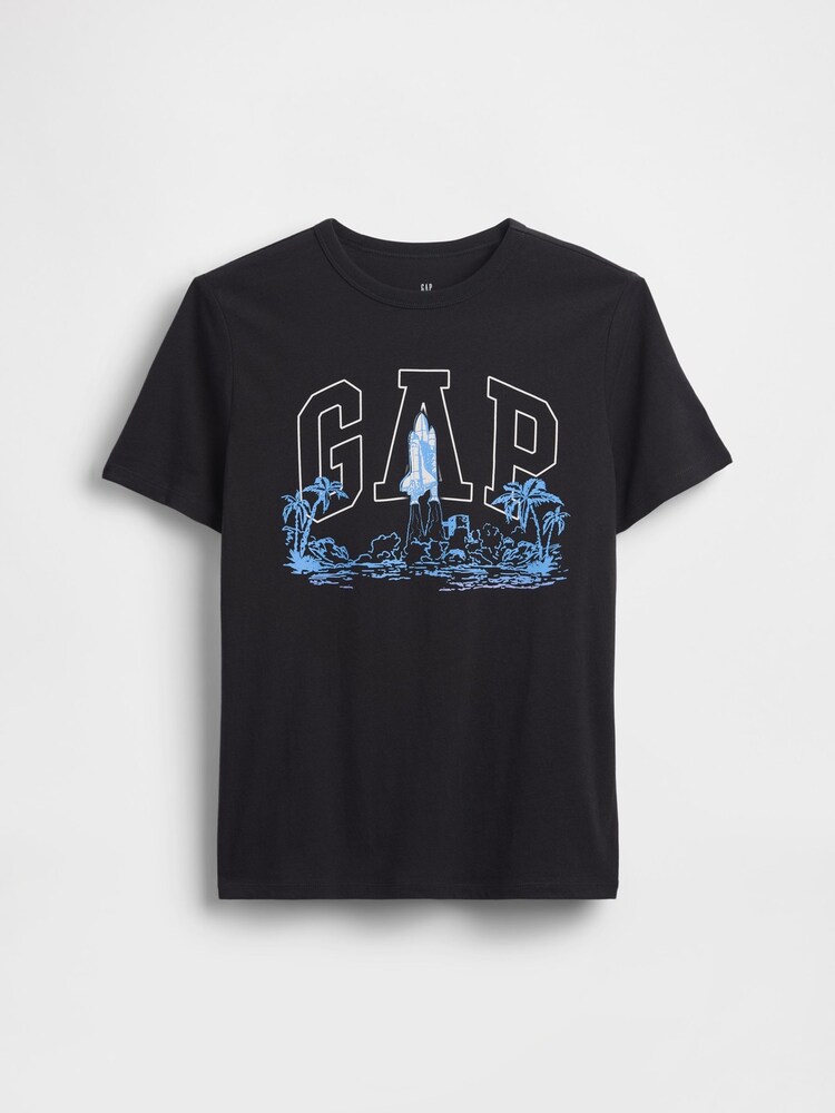 Gap Black Rocket Graphic Short Sleeve T-Shirt (4-13yrs) - Image 1 of 3