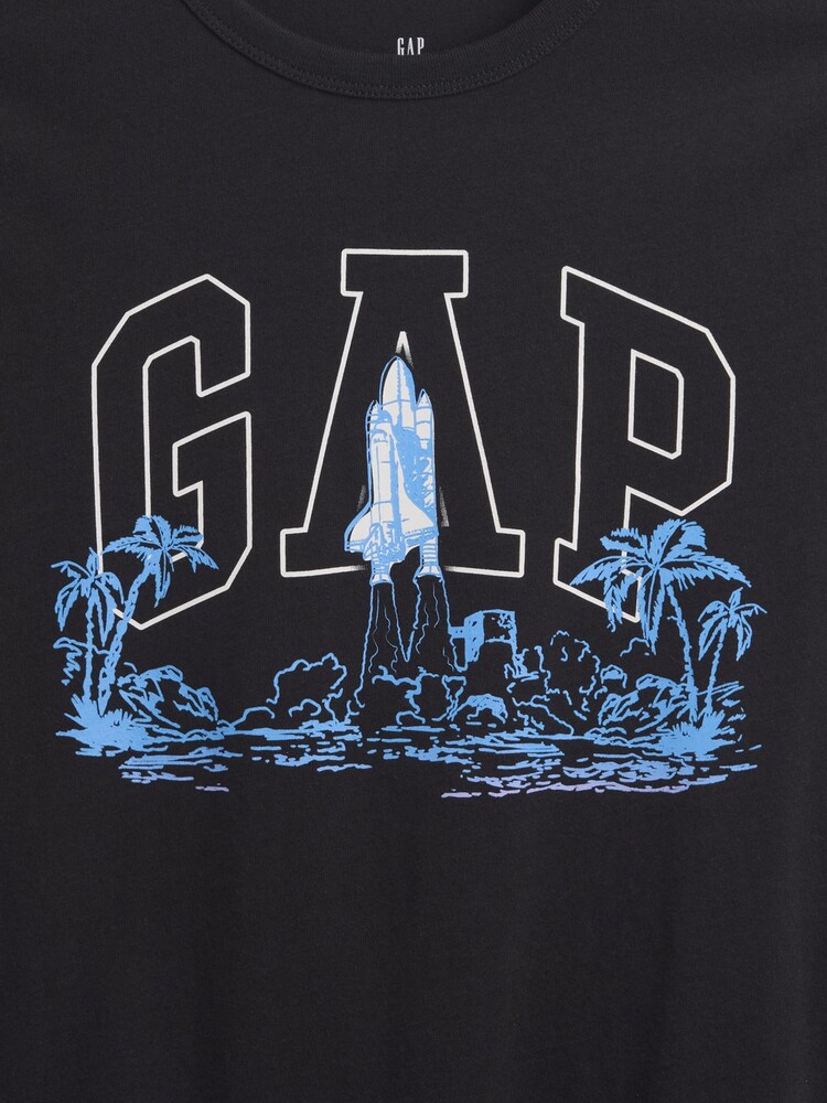 Gap Black Rocket Graphic Short Sleeve T-Shirt (4-13yrs) - Image 3 of 3
