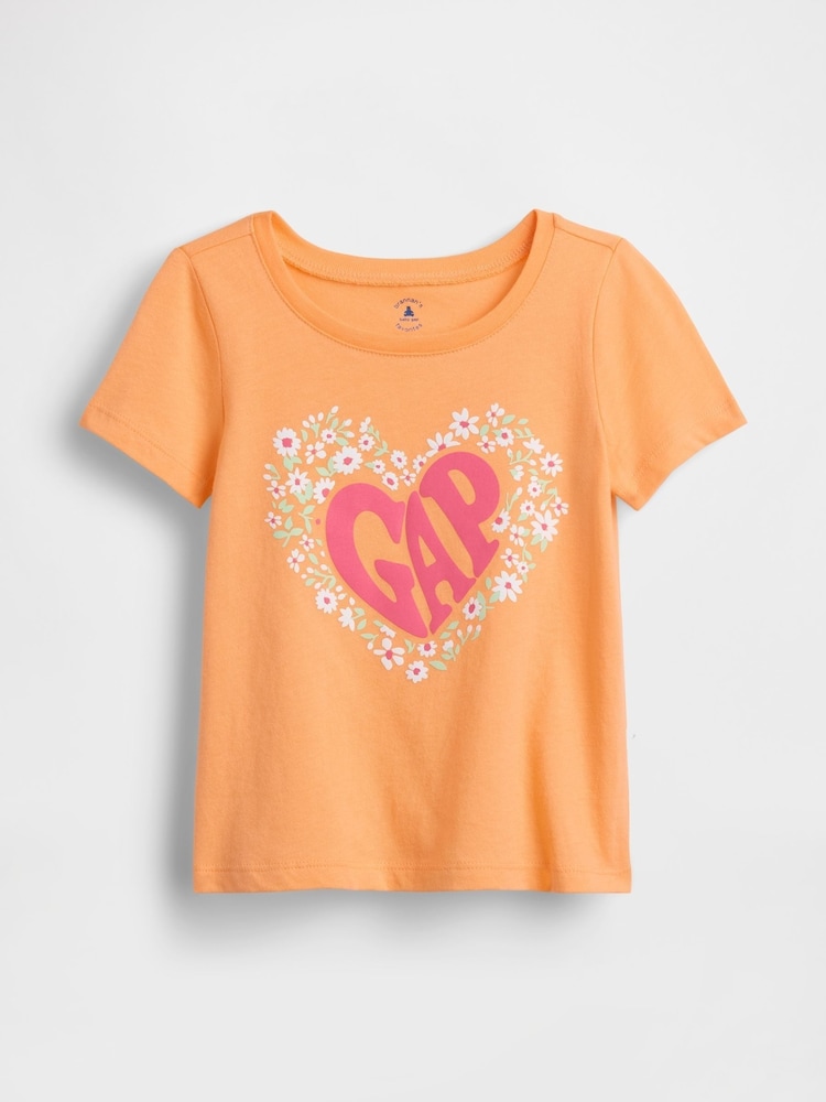 Gap Orange Graphic Short Sleeve T-Shirt (6mths-5yrs) - Image 1 of 3 Gap Orange Graphic Short Sleeve T-Shirt (6mths-5yrs) - Image 1 of 3