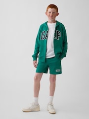 Gap Green Relaxed Graphic French Terry Pull On Shorts (4-13yrs) - Image 3 of 5