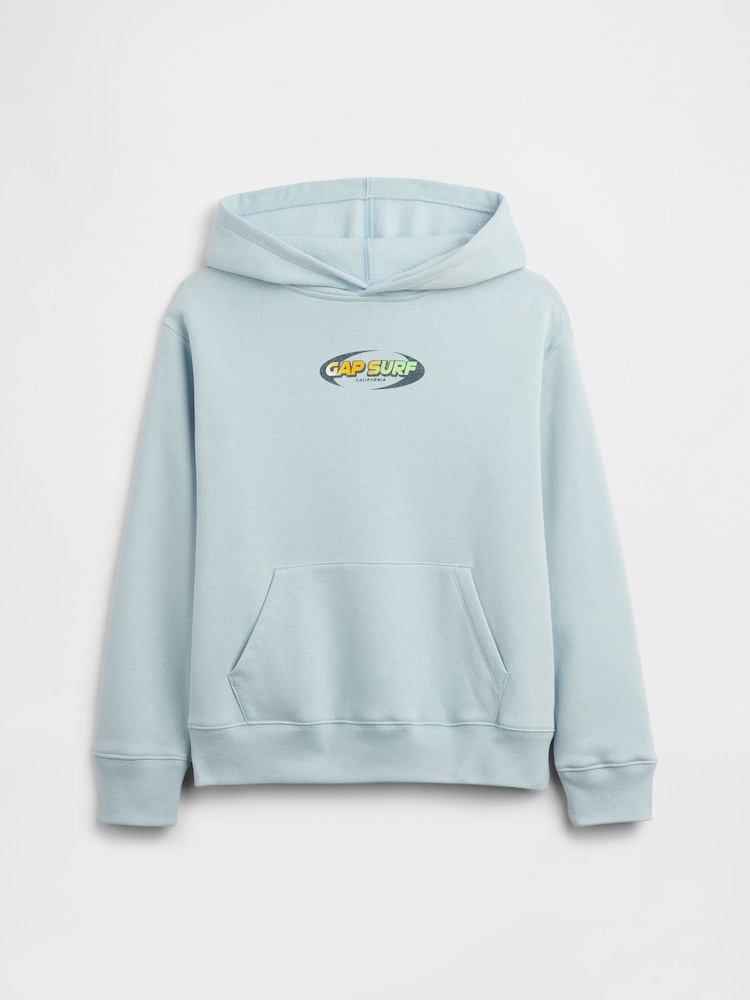Gap Blue Surf Relaxed Graphic Hoodie (4-13yrs) - Image 1 of 3 Gap Blue Surf Relaxed Graphic Hoodie (4-13yrs) - Image 1 of 3