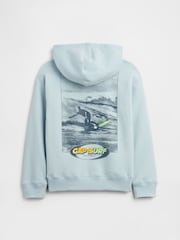 Gap Blue Surf Relaxed Graphic Hoodie (4-13yrs) - Image 2 of 3