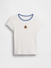 Gap White Embroidered Rib T-Shirt (4-13yrs) - Image 3 of 4