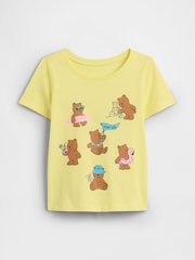 Gap Yellow Beach Bears Graphic Short Sleeve T-Shirt (6mths-5yrs) - Image 1 of 3