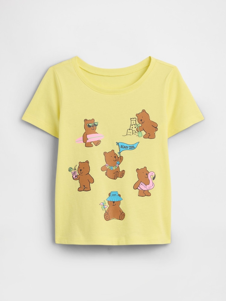 Gap Yellow Beach Bears Graphic Short Sleeve T-Shirt (6mths-5yrs) - Image 1 of 3 Gap Yellow Beach Bears Graphic Short Sleeve T-Shirt (6mths-5yrs) - Image 1 of 3