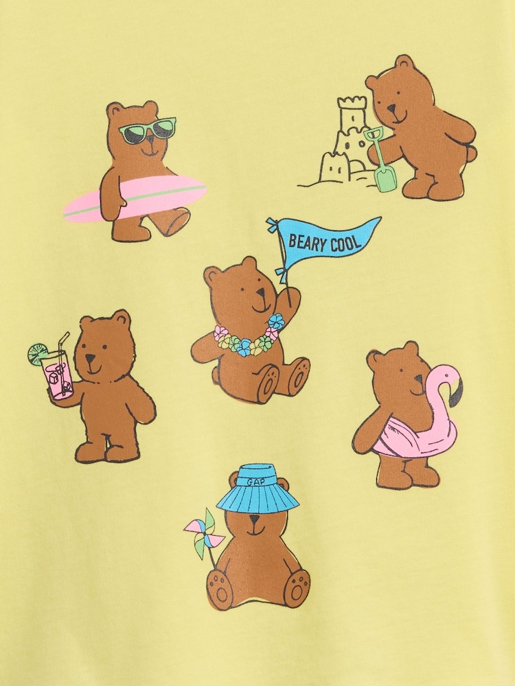 Gap Yellow Beach Bears Graphic Short Sleeve T-Shirt (6mths-5yrs) - Image 3 of 3 Gap Yellow Beach Bears Graphic Short Sleeve T-Shirt (6mths-5yrs) - Image 3 of 3