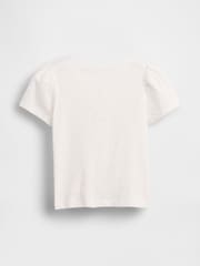 Gap Cream Brannan Bear Puff-Sleeve T-Shirt (6mths-5yrs) - Image 3 of 4
