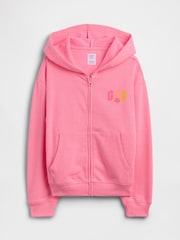 Gap Pink Relaxed Logo Zip Hoodie (4-13yrs) - Image 1 of 3