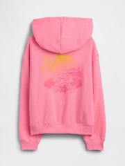 Gap Pink Relaxed Logo Zip Hoodie (4-13yrs) - Image 2 of 3