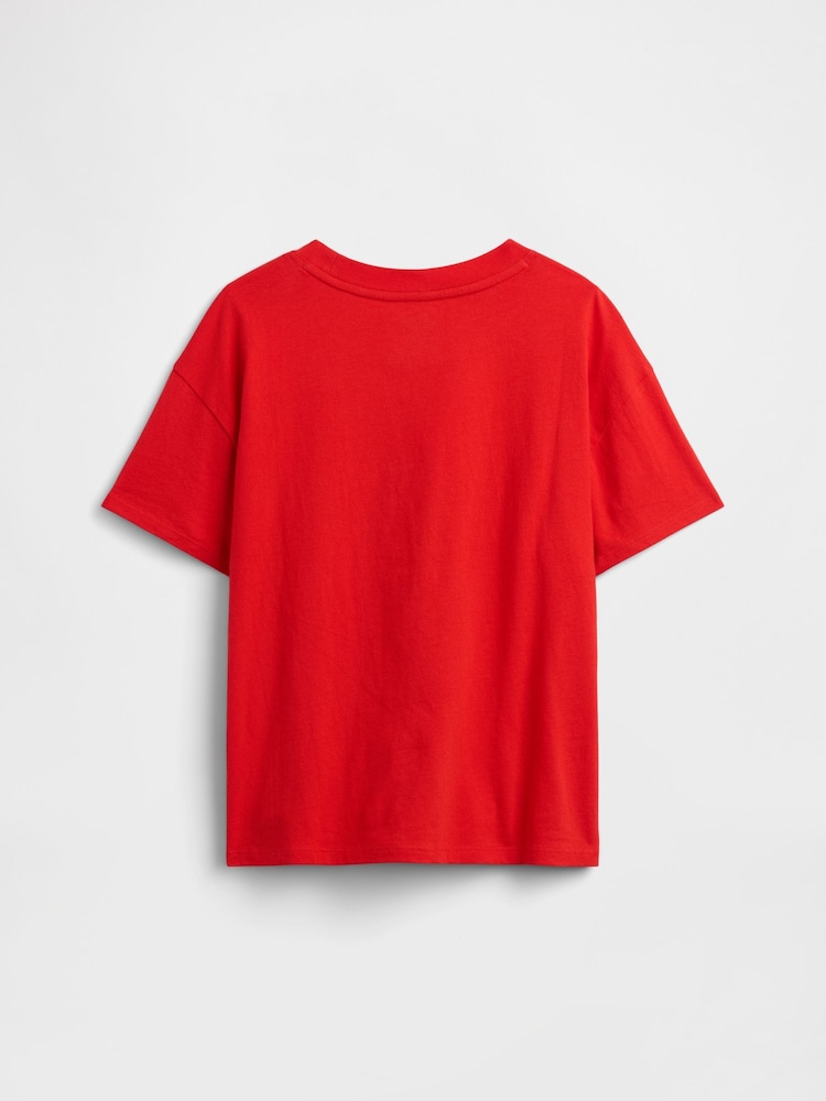 Gap Red Oversized Graphic T-Shirt (4-13yrs) - Image 2 of 3