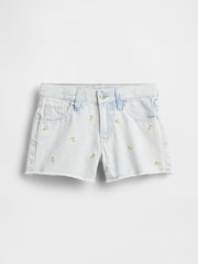 Gap Light Wash Low Rise Stride Embroidered Lemon Denim Shorts (5-13yrs) - Image 4 of 6