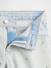 Gap Light Wash Low Rise Stride Embroidered Lemon Denim Shorts (5-13yrs) - Image 5 of 6
