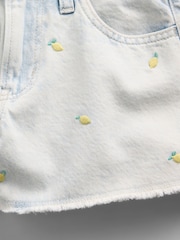 Gap Light Wash Low Rise Stride Embroidered Lemon Denim Shorts (5-13yrs) - Image 6 of 6