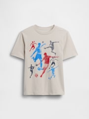 Grey Football Graphic Short Sleeve T-Shirt (4-13yrs) - Image 1 of 3