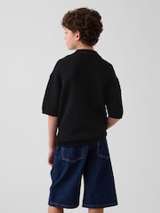 Gap Black Relaxed Polo Shirt (4-13yrs) - Image 2 of 4