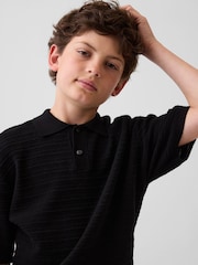 Gap Black Relaxed Polo Shirt (4-13yrs) - Image 3 of 4