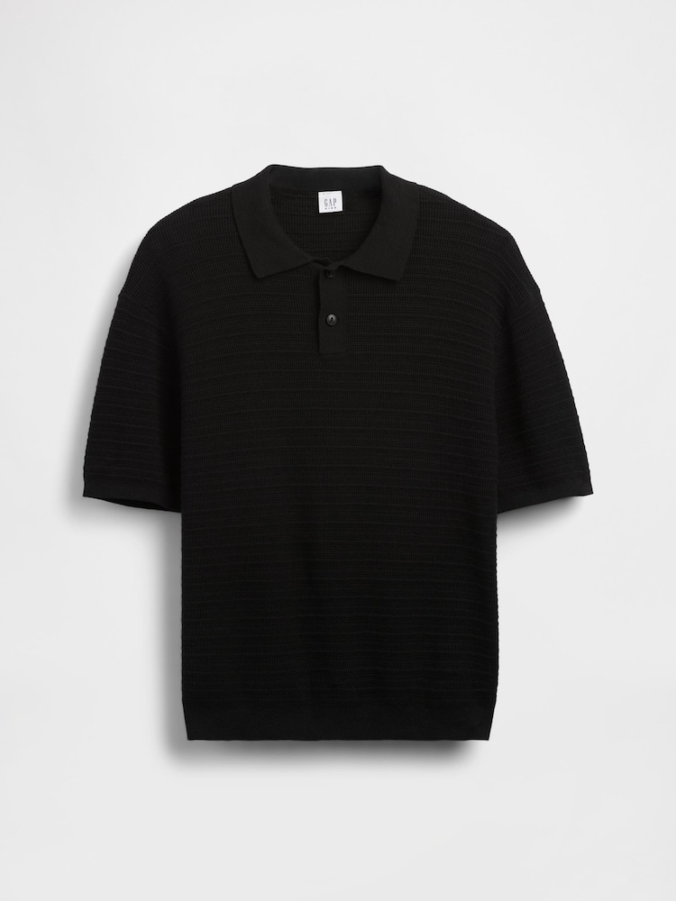 Gap Black Relaxed Polo Shirt (4-13yrs) - Image 4 of 4
