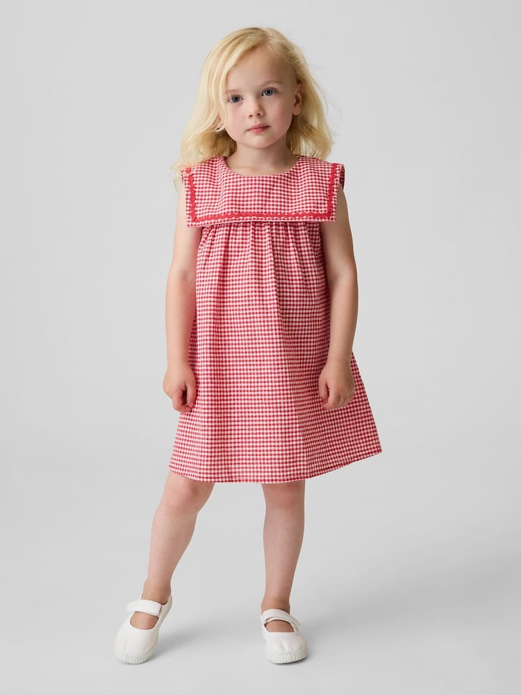 Gap Red Linen-Cotton Gingham Sailor Dress (6mths-5yrs) - Image 1 of 4