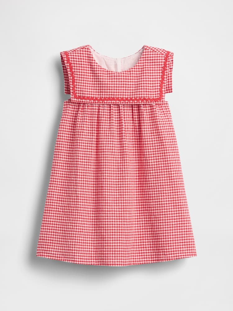 Gap Red Linen-Cotton Gingham Sailor Dress (6mths-5yrs) - Image 2 of 4