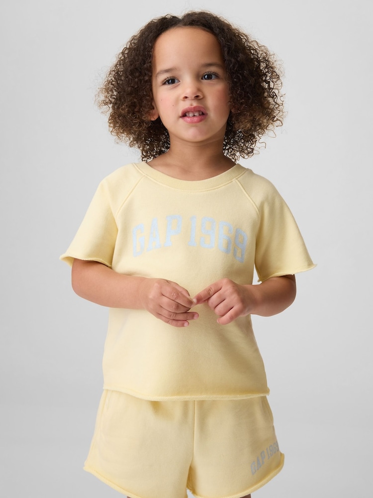Gap Yellow French Terry Short Sleeve Sweatshirt (6mths-5yrs) - Image 1 of 4 Gap Yellow French Terry Short Sleeve Sweatshirt (6mths-5yrs) - Image 1 of 4