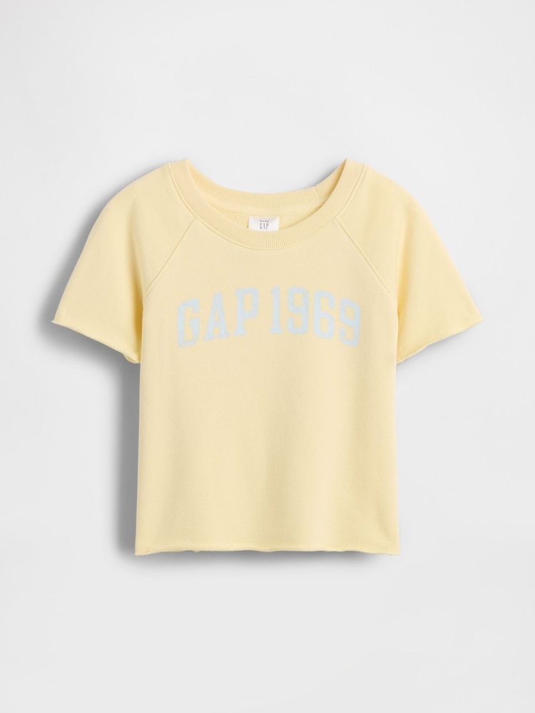 Gap Yellow French Terry Short Sleeve Sweatshirt (6mths-5yrs) - Image 2 of 4 Gap Yellow French Terry Short Sleeve Sweatshirt (6mths-5yrs) - Image 2 of 4