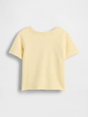 Gap Yellow French Terry Short Sleeve Sweatshirt (6mths-5yrs) - Image 3 of 4