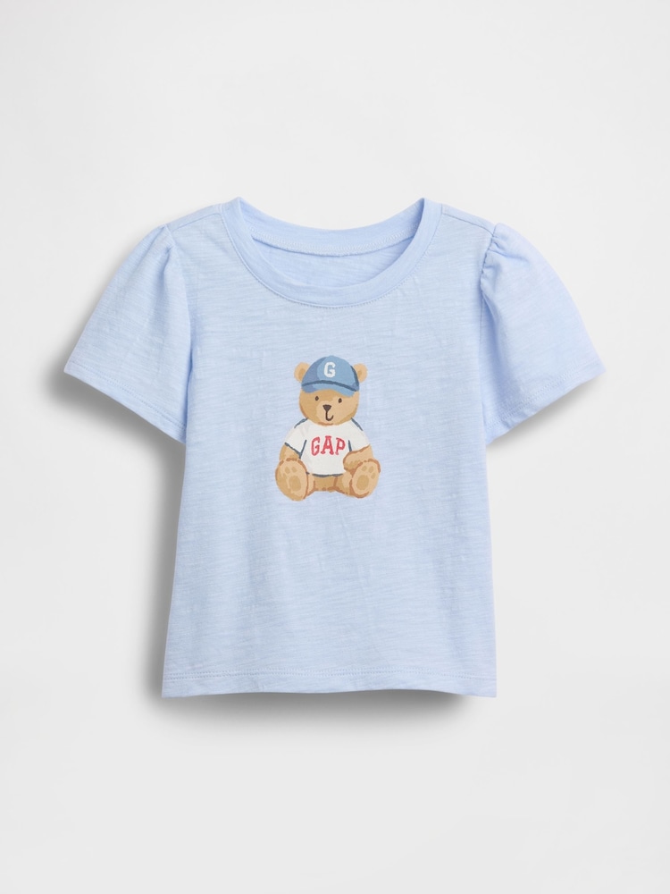 Gap Blue Brannan Bear Puff-Sleeve T-Shirt (6mths-5yrs) - Image 1 of 3