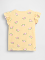 Gap Yellow Watermelon Print Flutter Sleeve T-Shirt (6mths-5yrs) - Image 2 of 3