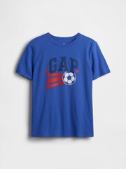 Gap Vivid Blue Graphic Short Sleeve T-Shirt (4-13yrs) - Image 1 of 3