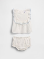 Gap White Eyelet Bib Outfit Set (0-24mths) - Image 1 of 3