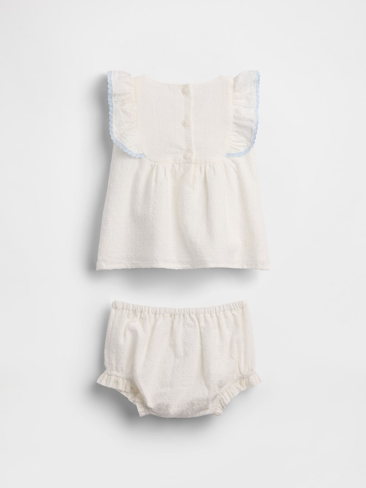 Gap White Eyelet Bib Outfit Set (0-24mths) - Image 2 of 3