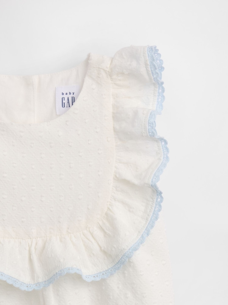 Gap White Eyelet Bib Outfit Set (0-24mths) - Image 3 of 3