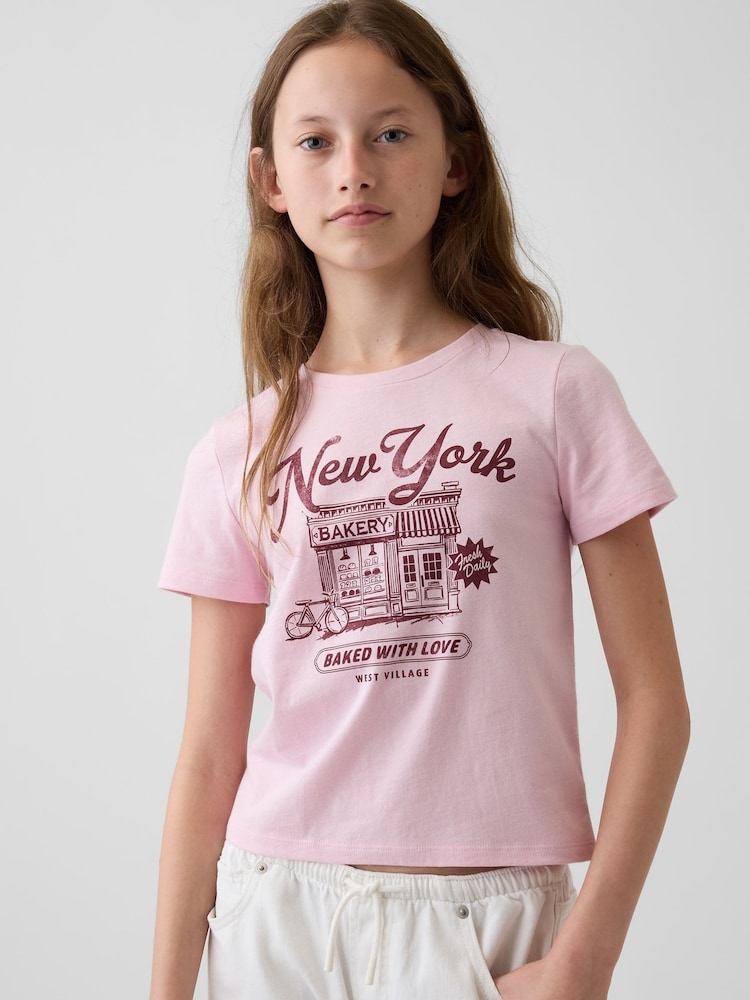 Gap Pink Graphic Short Sleeve T-Shirt (4-13yrs) - Image 1 of 4