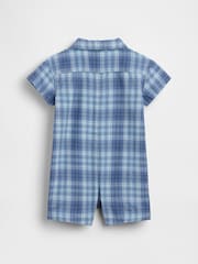 Gap Blue Check Shorts One-Piece (0-24mths) - Image 2 of 2