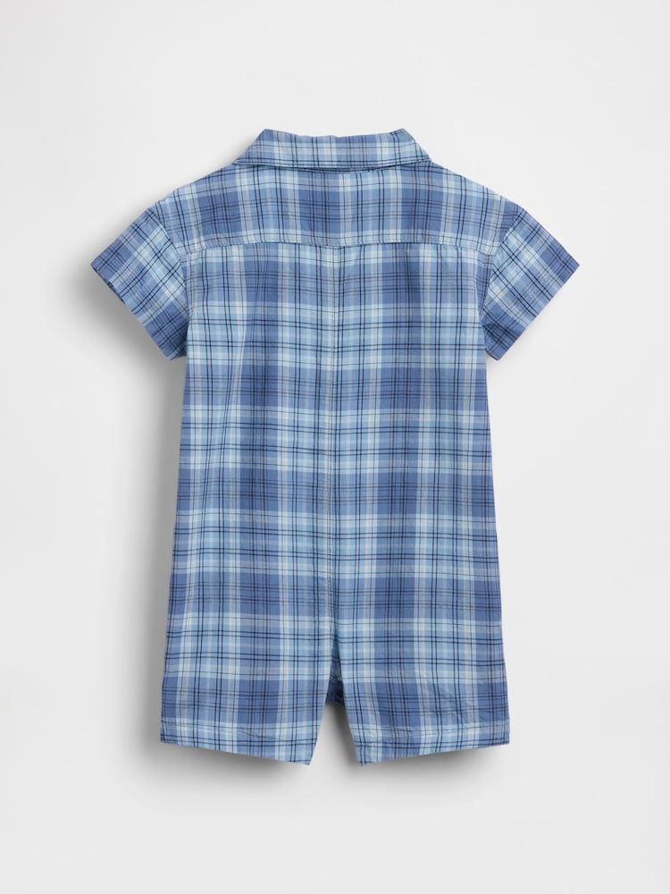 Gap Blue Check Shorts One-Piece (0-24mths) - Image 2 of 2