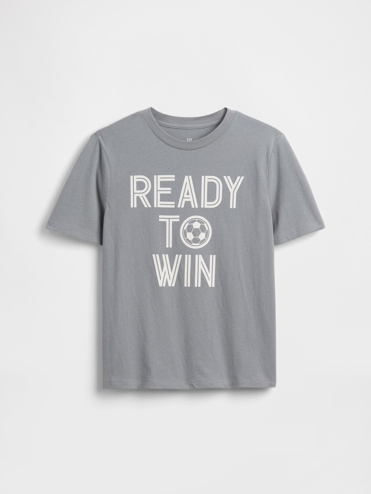 Grey Slogan Graphic Short Sleeve T-Shirt (4-13yrs) - Image 1 of 2 Grey Slogan Graphic Short Sleeve T-Shirt (4-13yrs) - Image 1 of 2