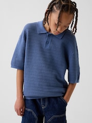 Gap Blue Relaxed Polo Shirt (4-13yrs) - Image 1 of 4