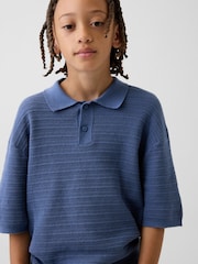 Gap Blue Relaxed Polo Shirt (4-13yrs) - Image 3 of 4