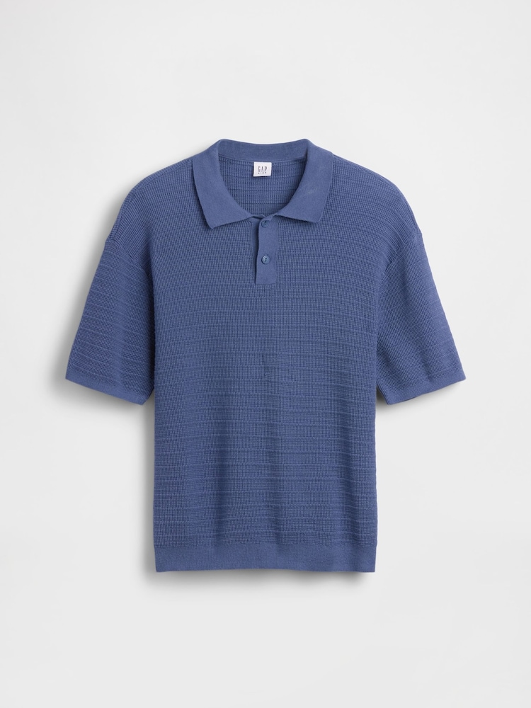 Gap Blue Relaxed Polo Shirt (4-13yrs) - Image 4 of 4