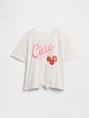 Gap White Tomato Oversized Knot-Tie Graphic Short Sleeve T-Shirt (4-13yrs) - Image 1 of 3