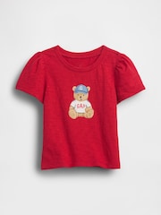 Gap Red Brannan Bear Puff-Sleeve T-Shirt (6mths-5yrs) - Image 1 of 3