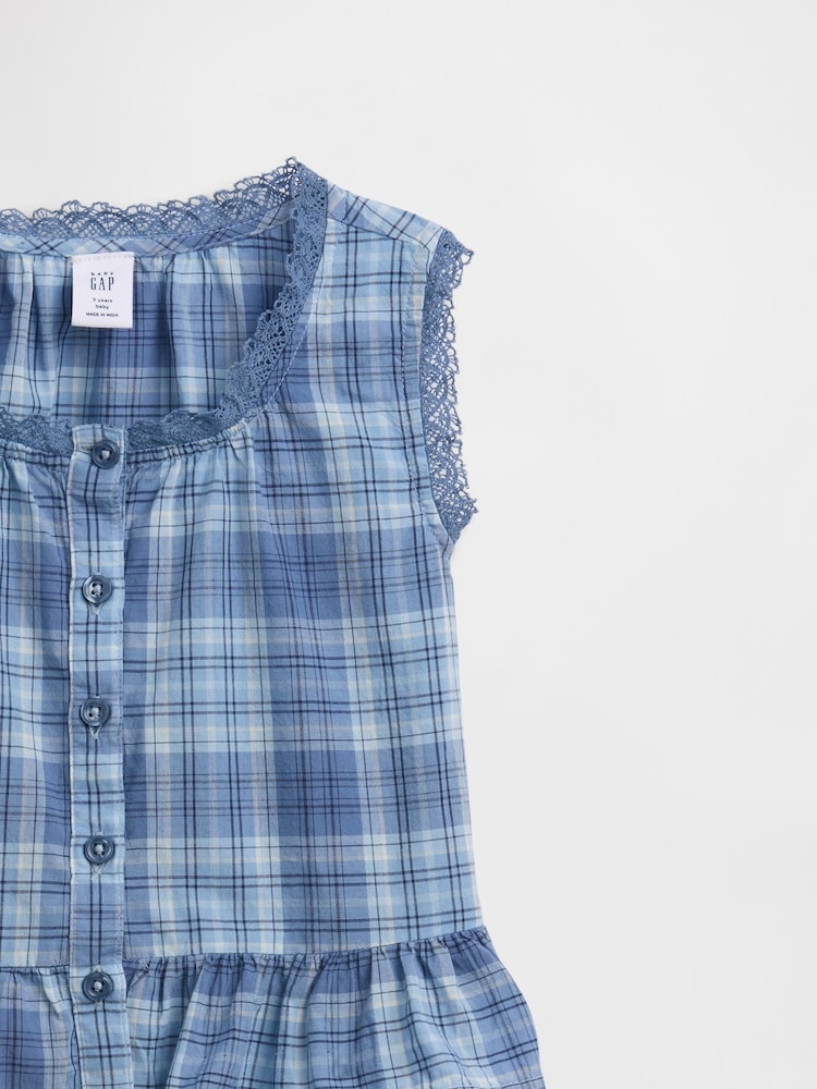 Gap Blue Check Two Piece Outfit Set (6mths-5yrs) - Image 3 of 3 Gap Blue Check Two Piece Outfit Set (6mths-5yrs) - Image 3 of 3
