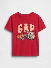 Gap Red Cars Disney Logo Short Sleeve T-shirt (6mths-5yrs) - Image 1 of 3