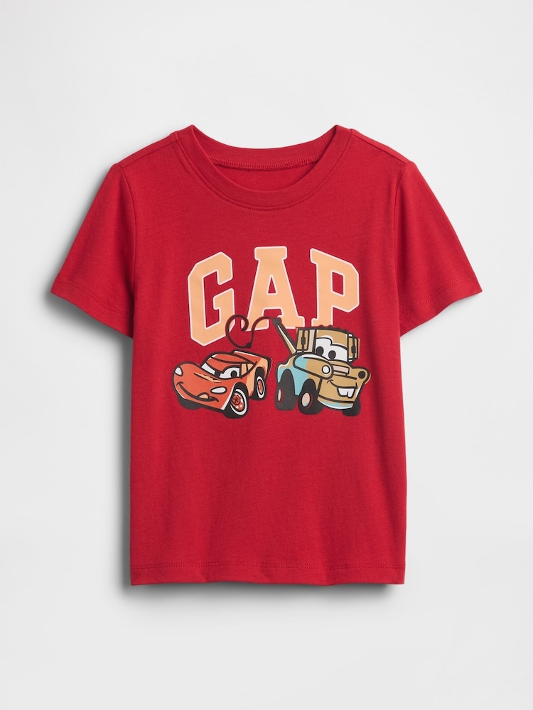 Gap Red Cars Disney Logo Short Sleeve T-shirt (6mths-5yrs) - Image 1 of 3