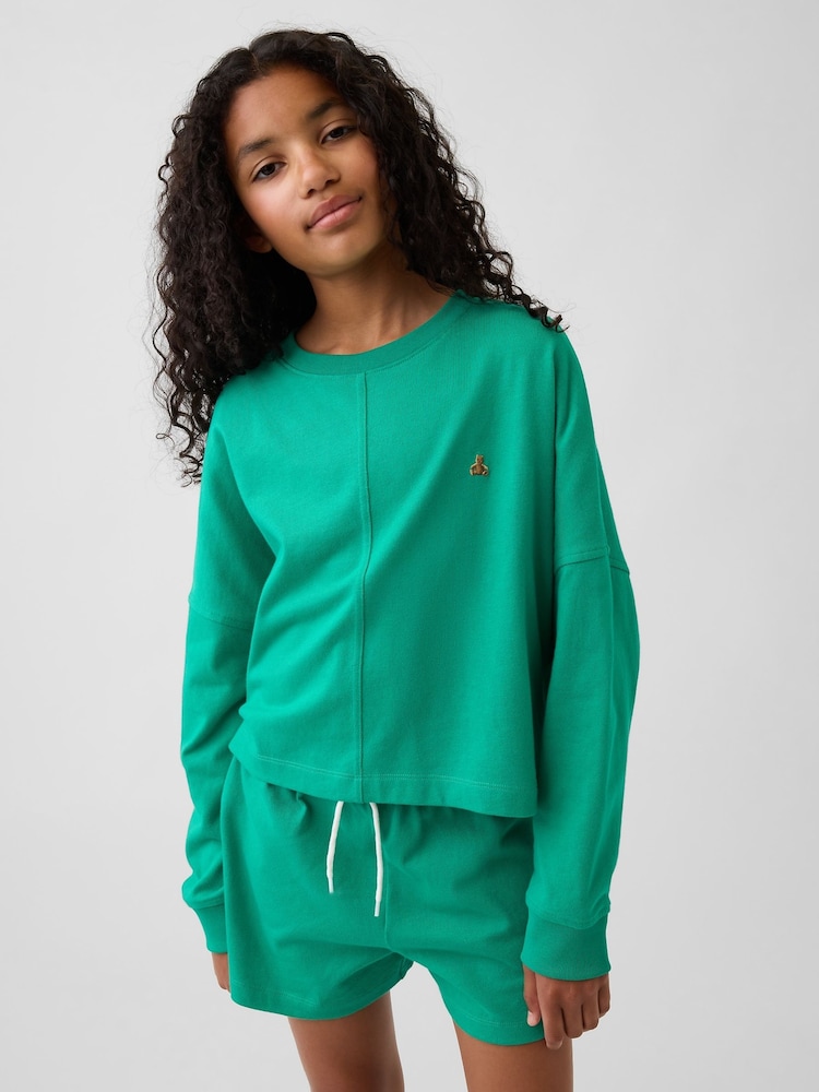 Gap Green Heavyweight Oversized Seam Long Sleeve T-Shirt (4-13yrs) - Image 1 of 1 Gap Green Heavyweight Oversized Seam Long Sleeve T-Shirt (4-13yrs) - Image 1 of 1